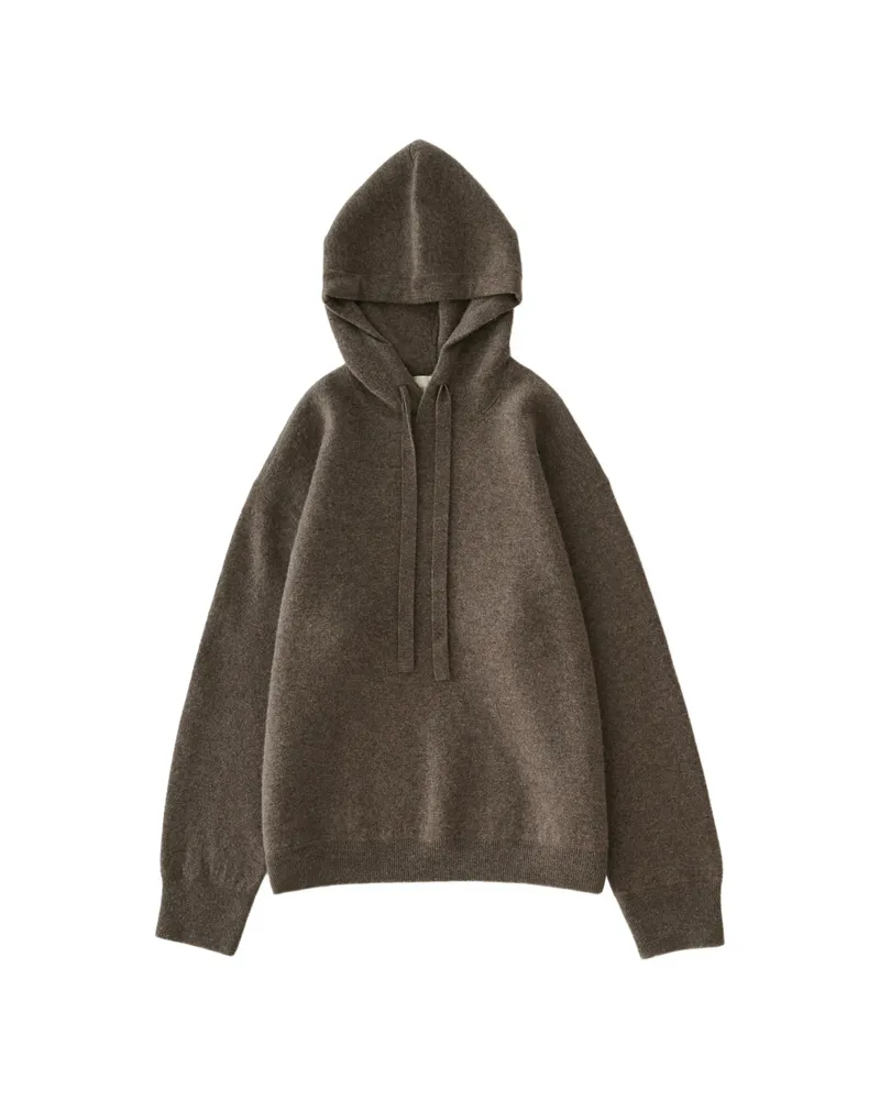 Studio Nicholson Cope Drawstring Hoodie Brown