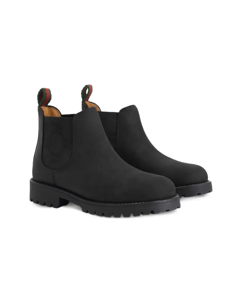 Gucci Web-stripe Chelsea Boots Black