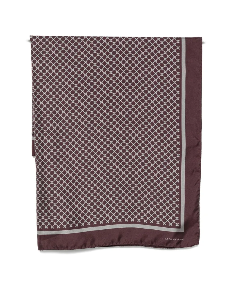 Tagliatore Geometric-print Silk Scarf Purple