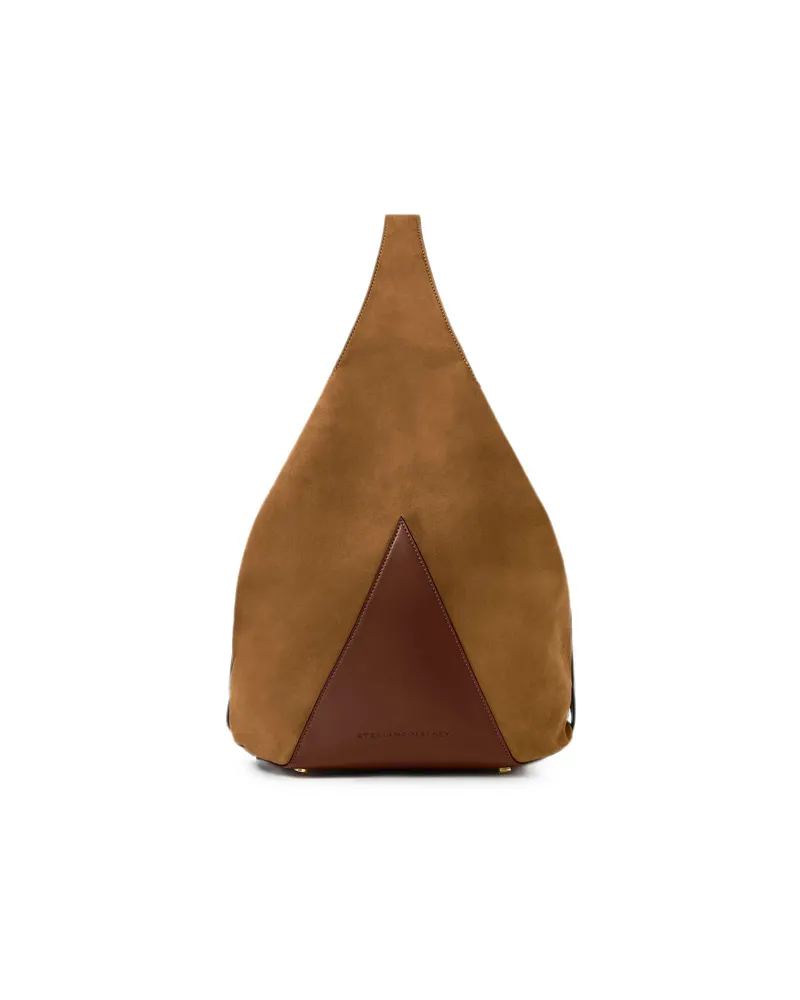 Stella McCartney Logo-engraved Triangular Shoulder Bag Neutrals