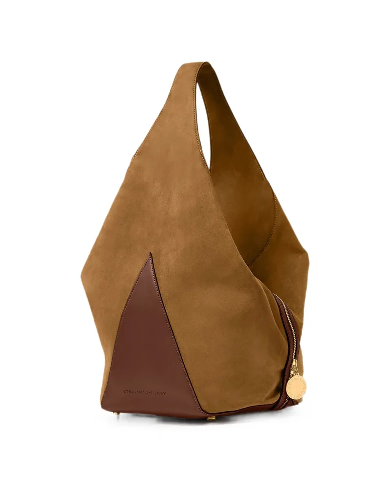 Stella McCartney Logo-engraved Triangular Shoulder Bag Neutrals