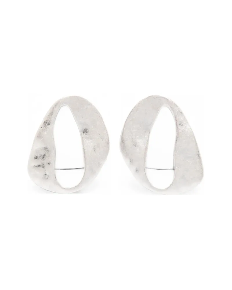 Cult Gaia Hammered-effect Cut-out Earrings Silver