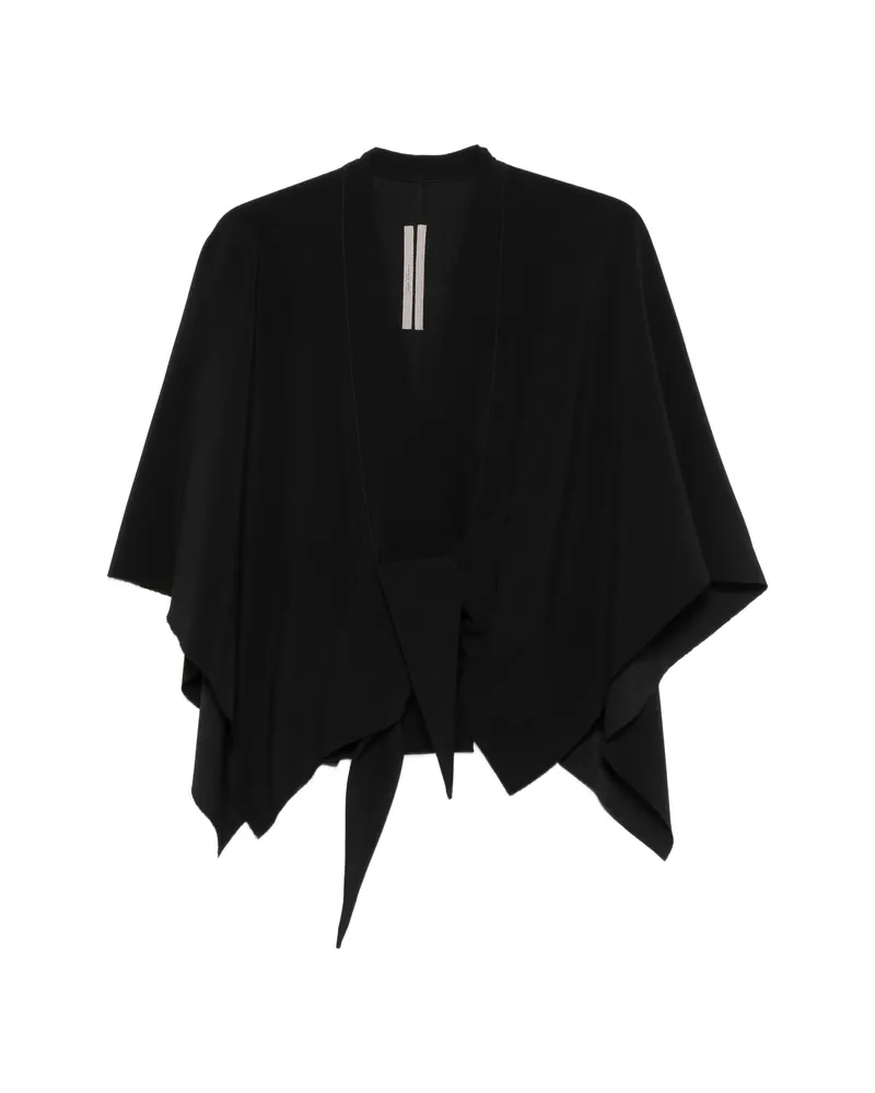 Rick Owens Knotted-waist V-neck Blouse Black