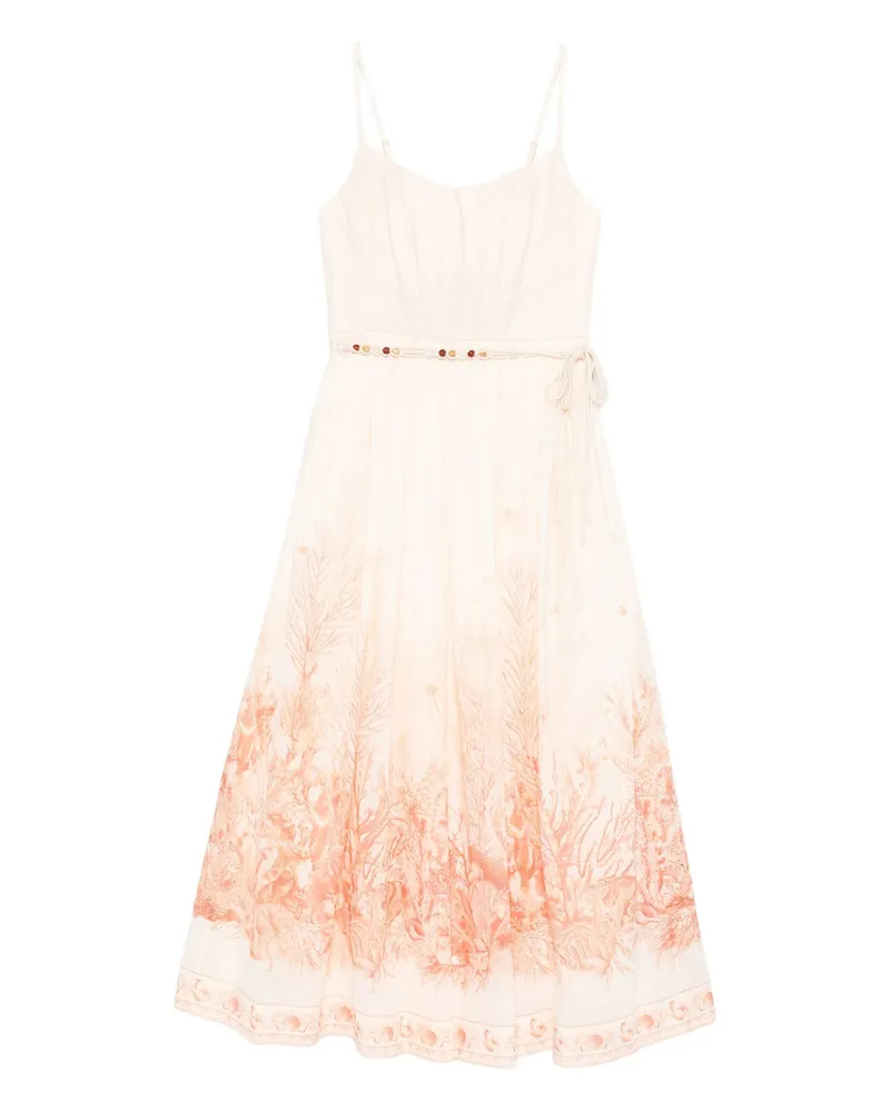 Zimmermann The Wanderlust Print Midi Dress White