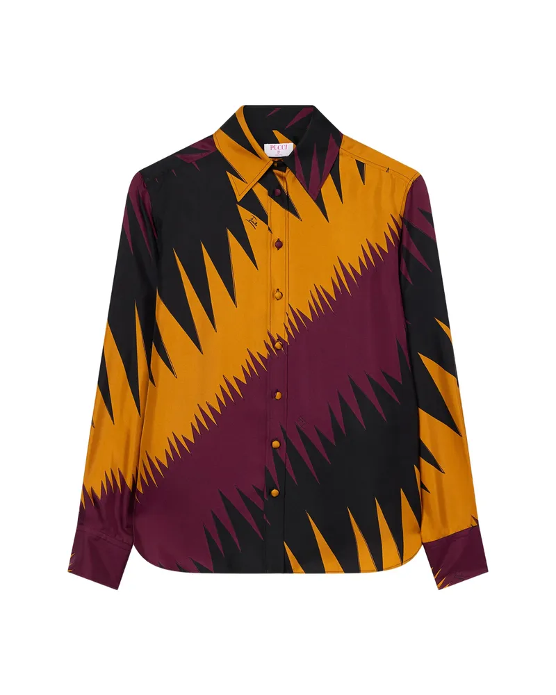 Emilio Pucci Drago-print Silk Shirt Red