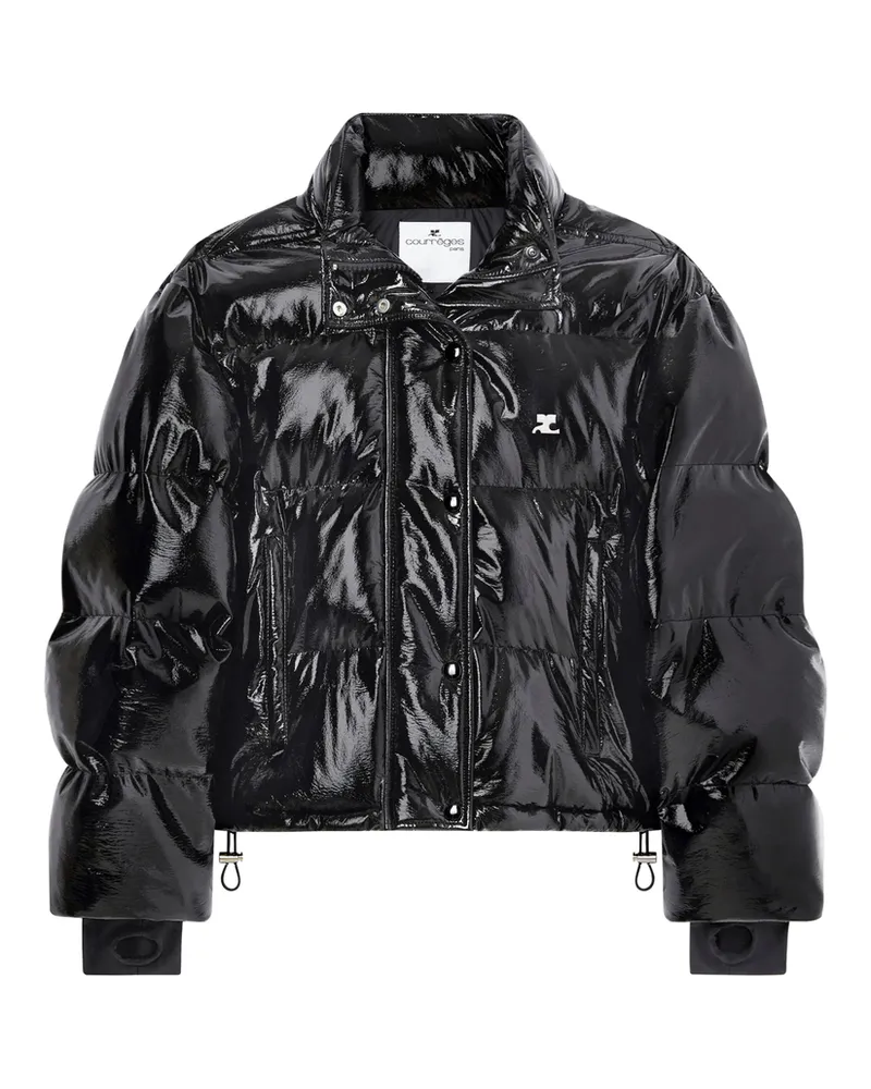 Courrèges Vynil Logo-print Puffer Jacket Black