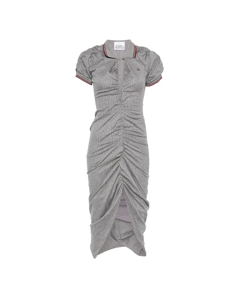 Vivienne Westwood Pulling Ruched Asymmetric Midi Dress Grey