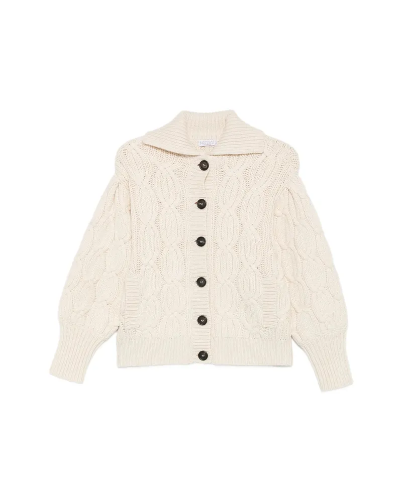 Brunello Cucinelli Cable-knit Cardigan Neutrals