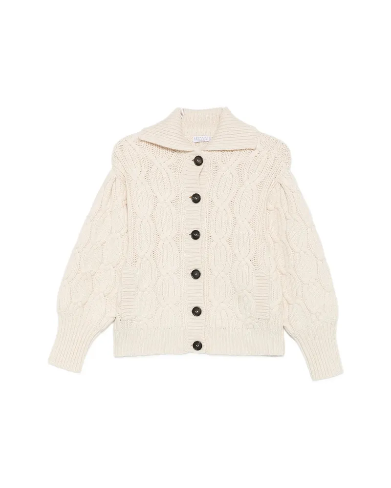 Brunello Cucinelli Cable-knit Cardigan Neutrals