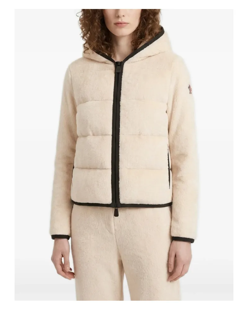 Moncler Polartec Fleece Hooded Jacket Neutrals