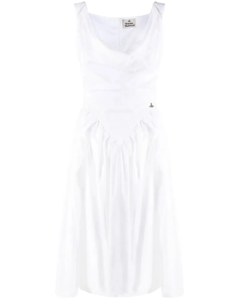 Vivienne Westwood Sunday Cowl-neck Cotton Midi Dress White