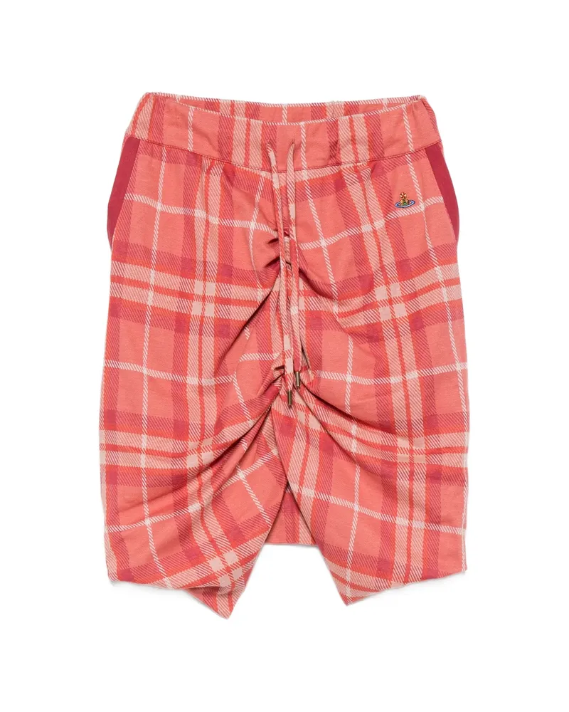 Vivienne Westwood Check-pattern Ruched Midi Skirt Red