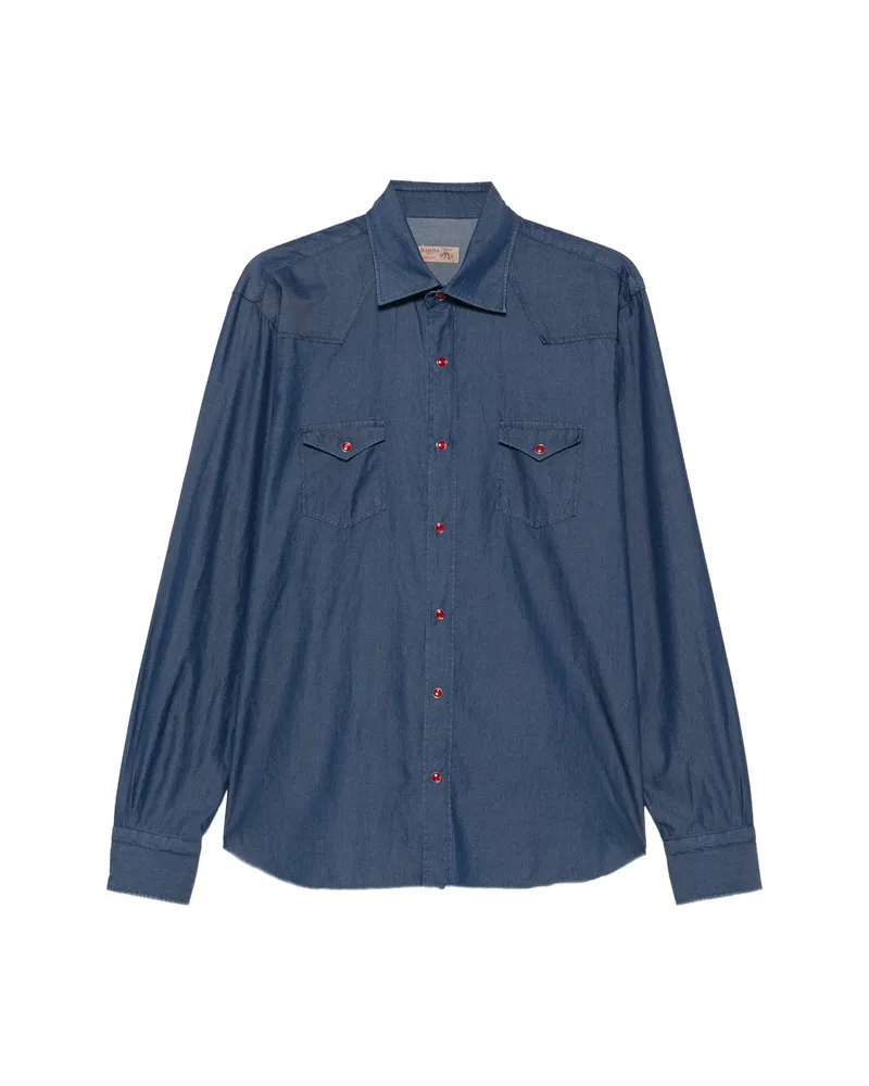 BARBA Western Denim Shirt Blue