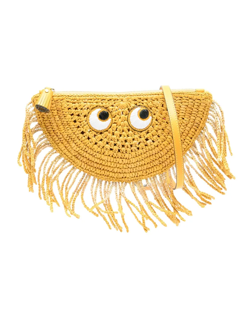 Anya Hindmarch Half Moon Clutch Bag Yellow