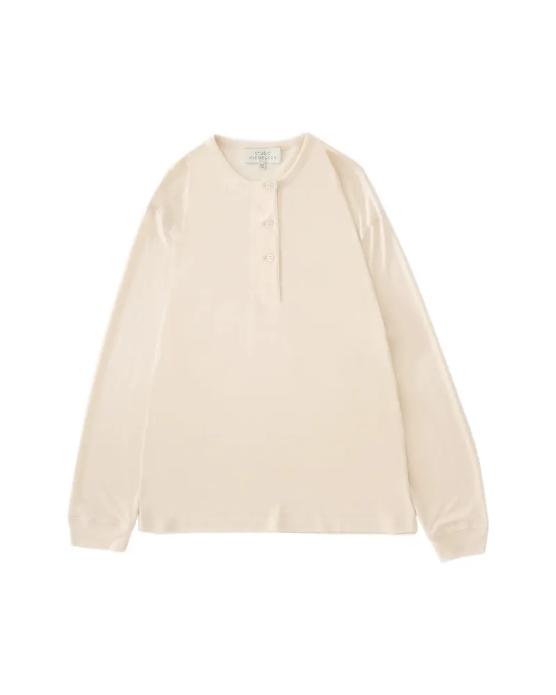 Studio Nicholson Rutas Grandad Collar Top Neutrals