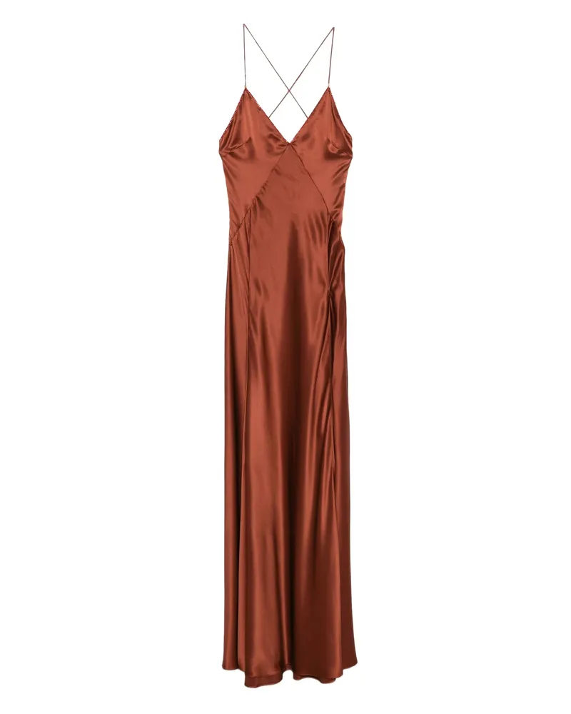Amiri Satin Dress Brown