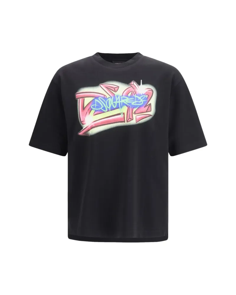 Dsquared2 Loose Fit Graphic T-shirt Black