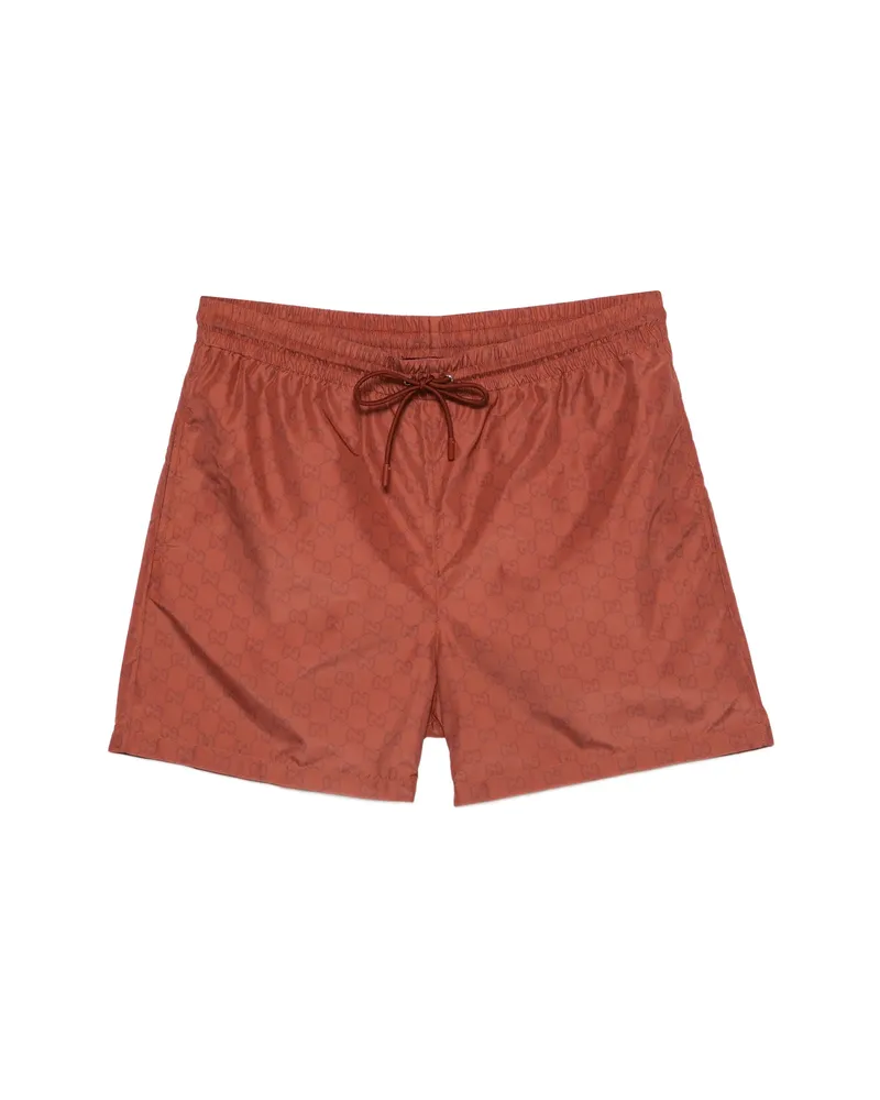 Gucci Monogram Drawstring Shorts Brown