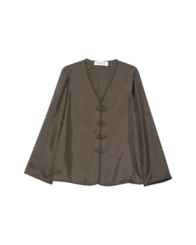 Róhe Pankou-closure Silk Blouse Brown