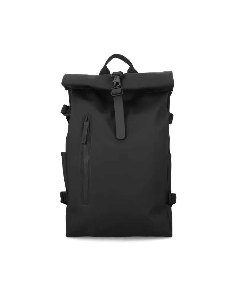 RAINS Large Rolltop Backpack Black