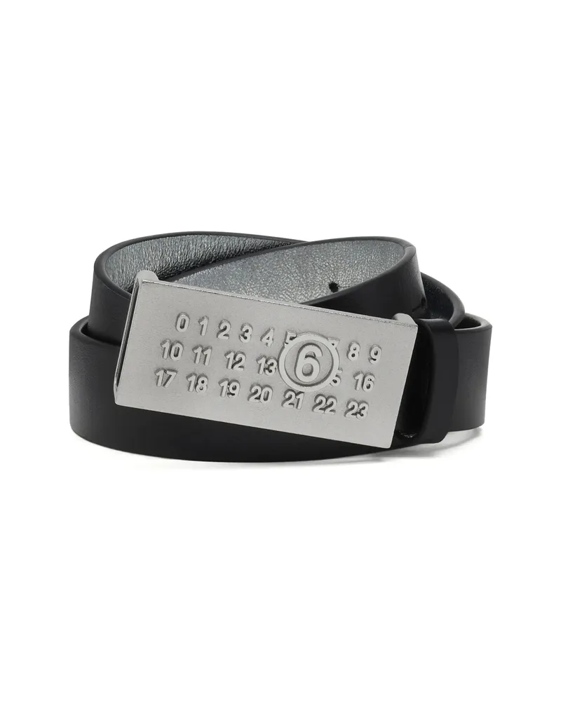 Maison Margiela Numeric Buckle Leather Belt Black
