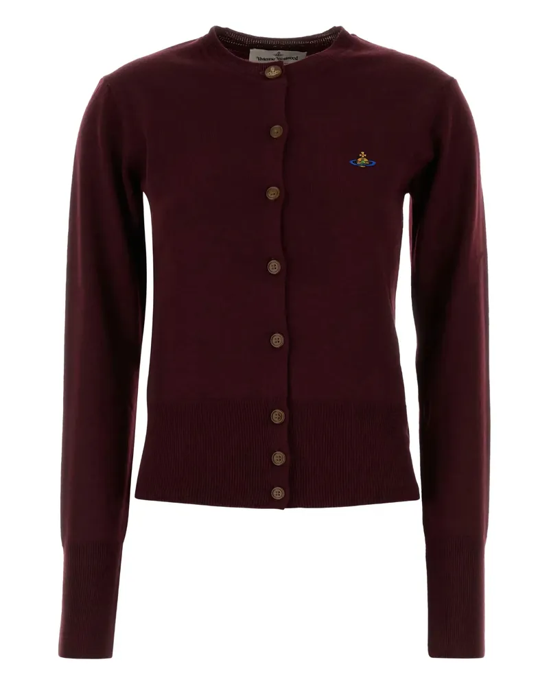 Vivienne Westwood Orb-embellished Virgin-wool Cardigan Red