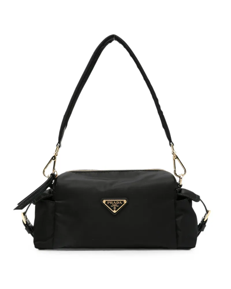 Prada Re-Nylon Logo-plaque Tote Bag Black