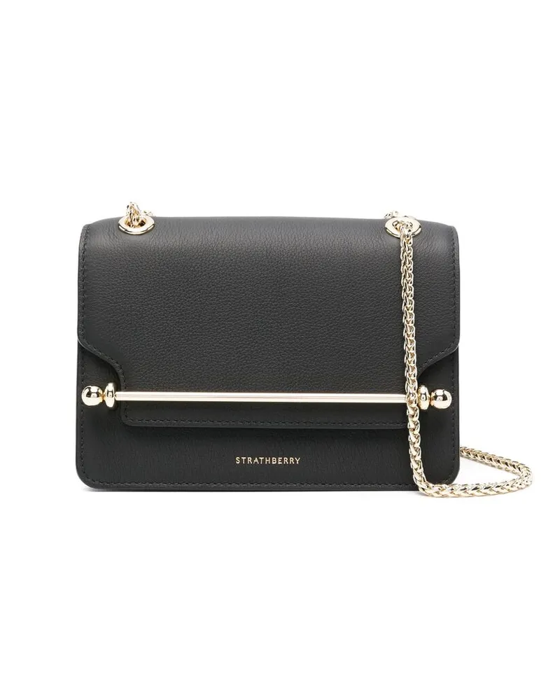 Strathberry Mini East/West Cross Body Bag Black