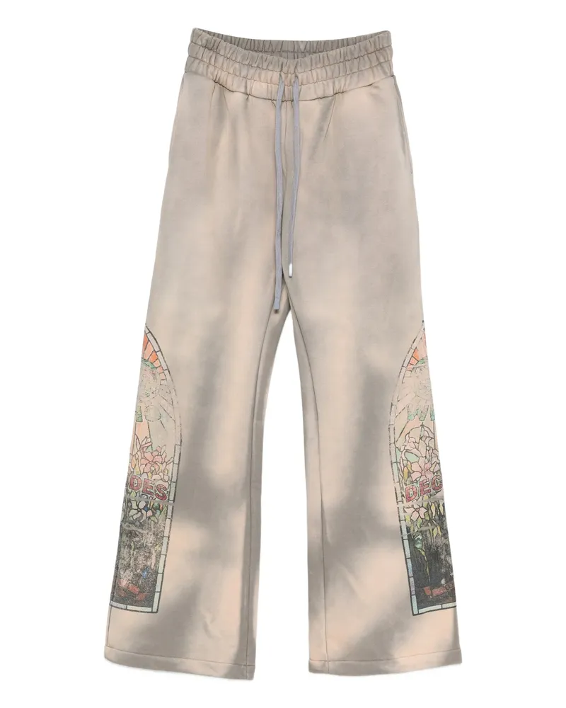 WHO DECIDES WAR Graphic-print Track Pants Neutrals