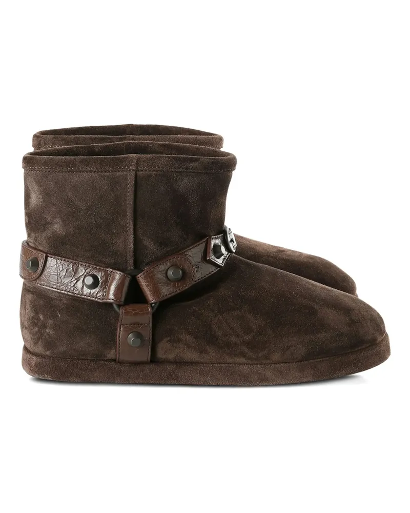 Balenciaga Alaska Buckle-strap Boots Brown