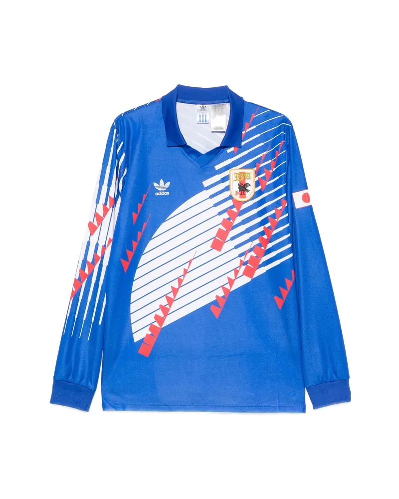 adidas Graphic-print Long-sleeve T-shirt Blue