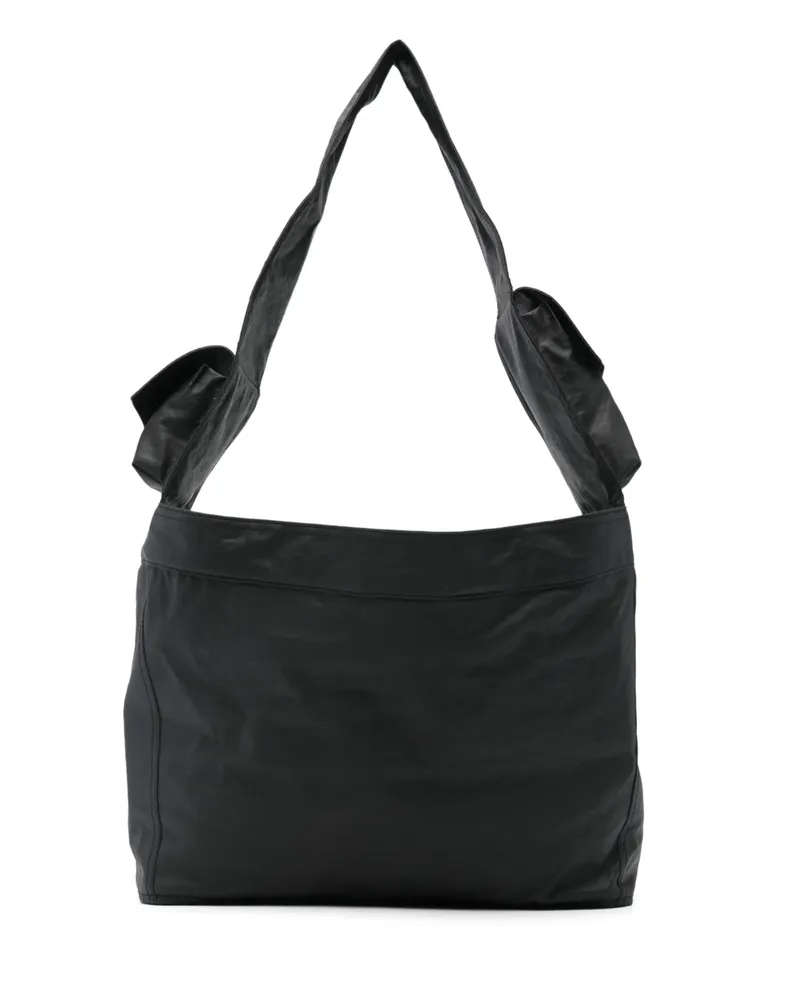 Y-3 Large Newspaper Flap-pocket Tote Bag Black