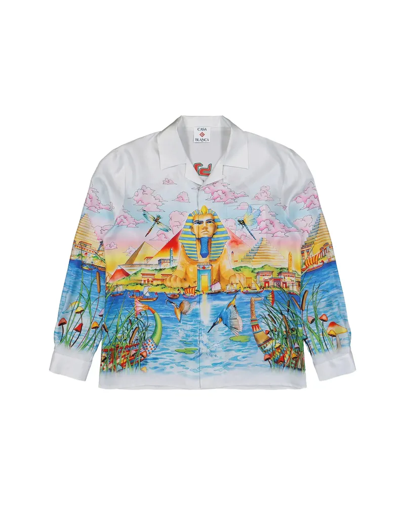 Casablanca Paris Egypt As It Was Cuban-collar Shirt White