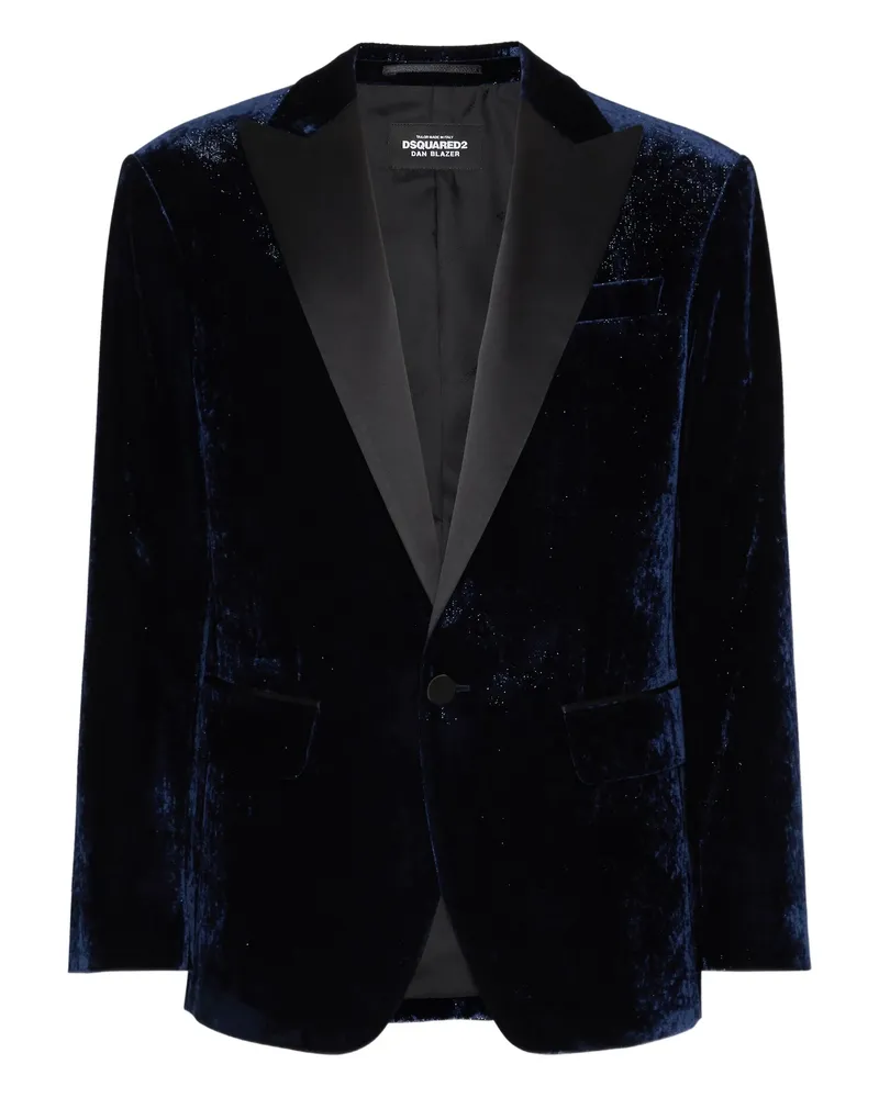 Dsquared2 Velvet Blazer Blue