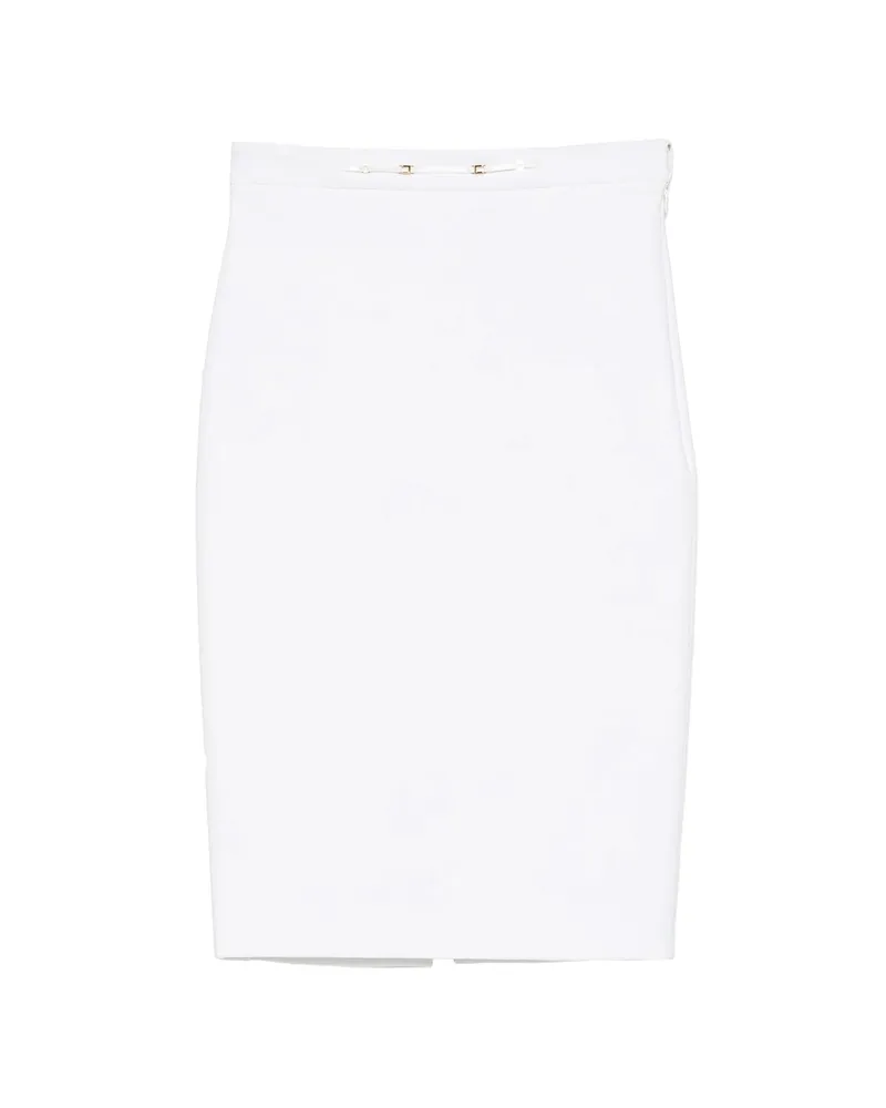 Elisabetta Franchi Logo-plaque Pencil Midi Skirt White