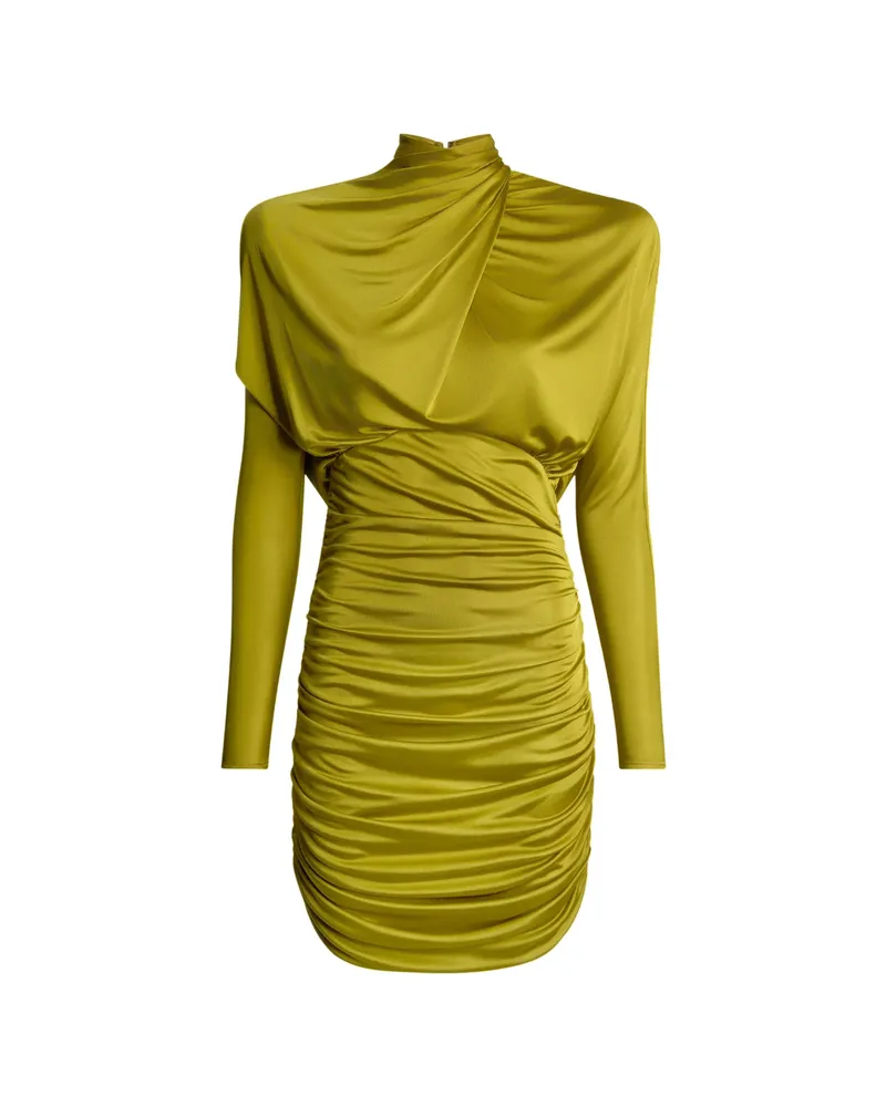 Balmain Draped Flowing Jersey Dress Green