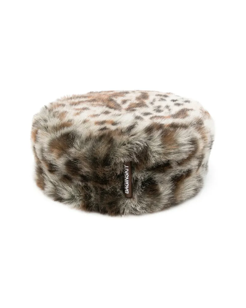 RUSLAN BAGINSKIY Leopard-print Faux-fur Hat Brown