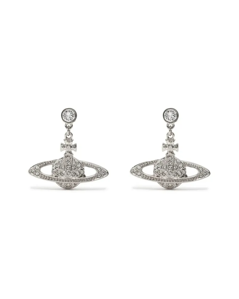 Vivienne Westwood Crystal Orb Earrings Silver