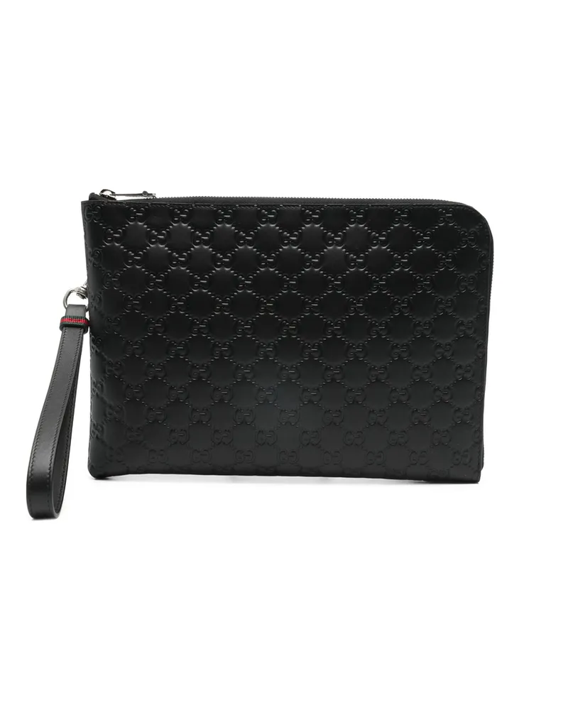 Gucci Embossed Clutch Bag Black