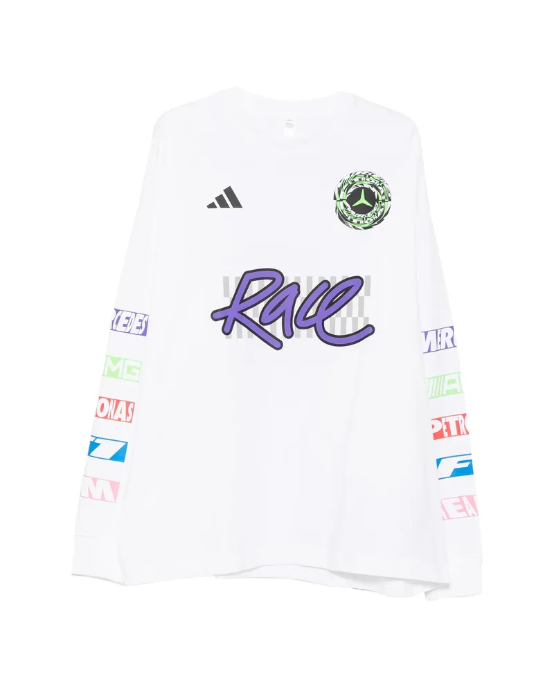 adidas Logo-print Long-sleeve T-shirt White
