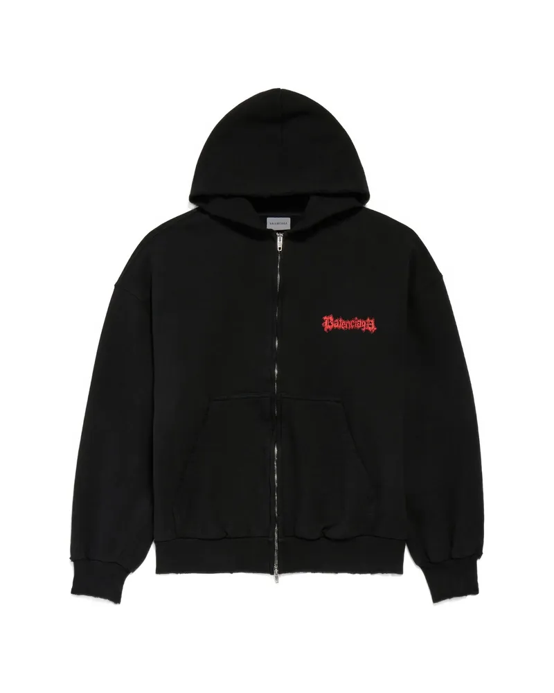 Balenciaga Logo-print Hoodie Black