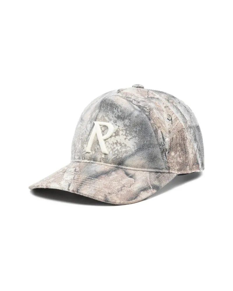 REPRESENT Logo-embroidered Printed Baseball Cap Grey