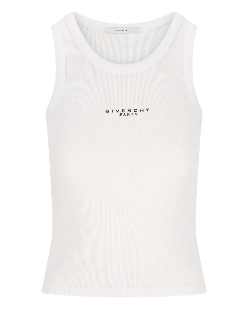 Givenchy Logo Ribbed Tank Top White