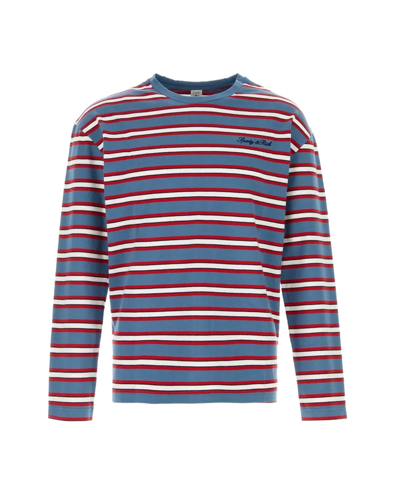 SPORTY & RICH Fale Signature Embroidered Sweatshirt Blue