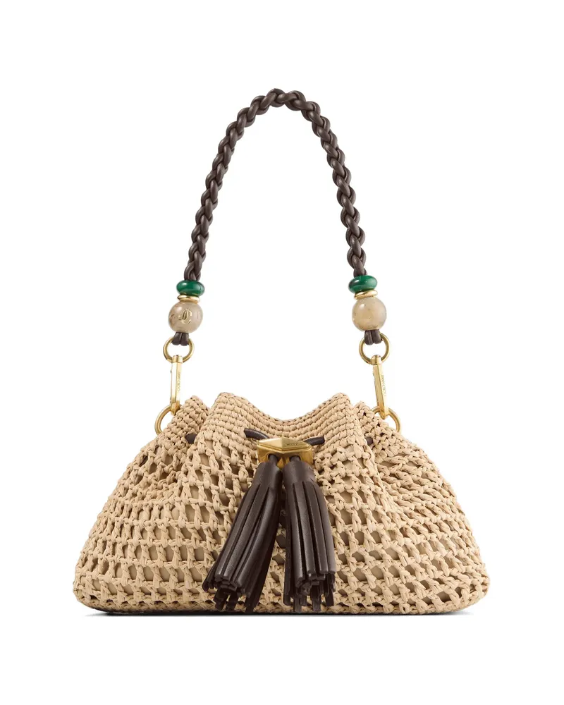 Jimmy Choo Small Cinch Tassel-detail Tote Bag Neutrals