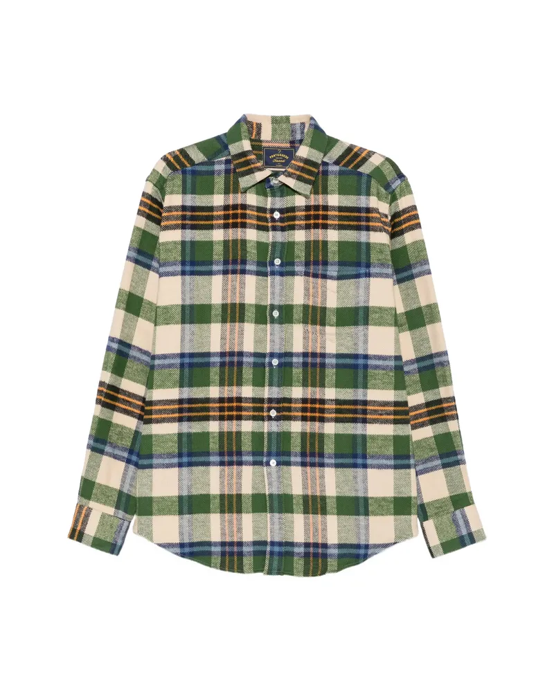 Portuguese Flannel Check-pattern Flannel Shirt Green