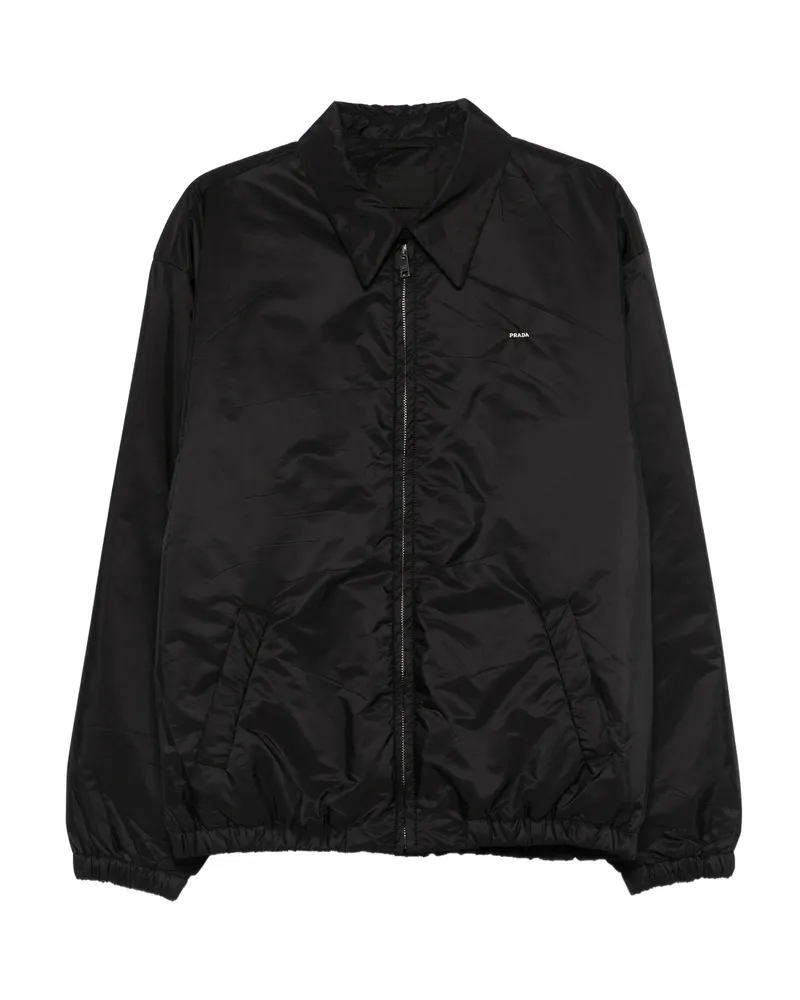 Prada Shirt-style Collar Padded Jacket Black