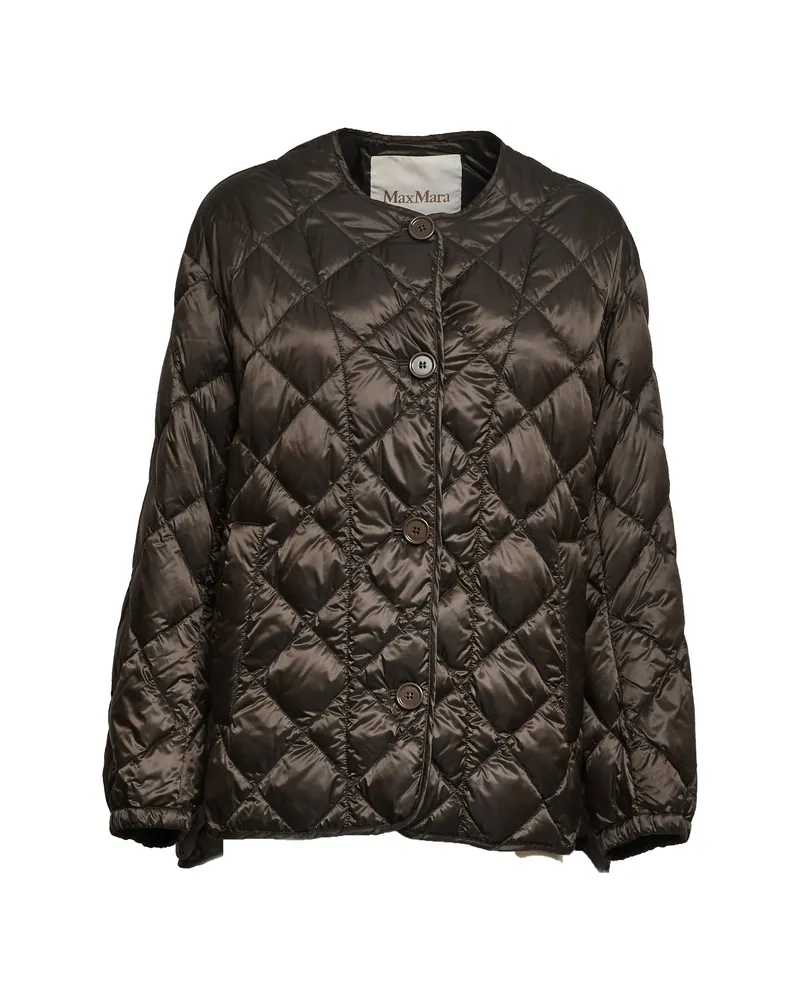 Max Mara Quilted Button Jacket Brown