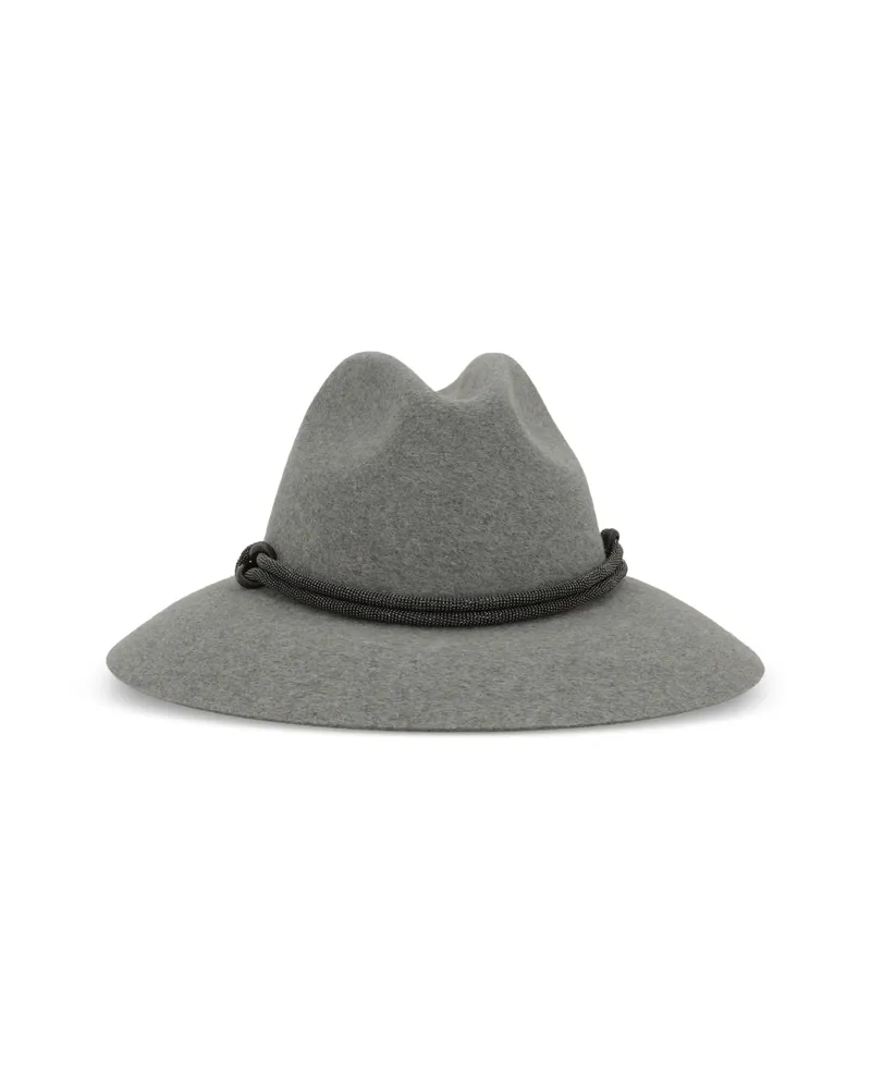 Brunello Cucinelli Monili-detail Fedora Hat Grey
