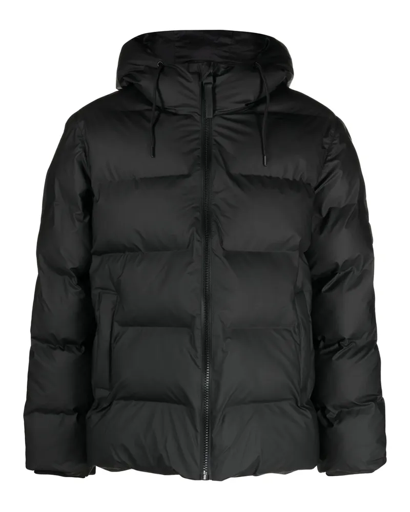 RAINS Alta Hooded Puffer Jacket Black